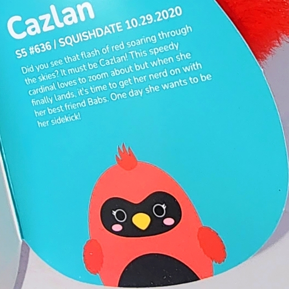 CAZLAN 🐦 Red Cardinal Original Squishmallow by Kelly Toy ☆》NWT《☆ - Picture 3 of 7